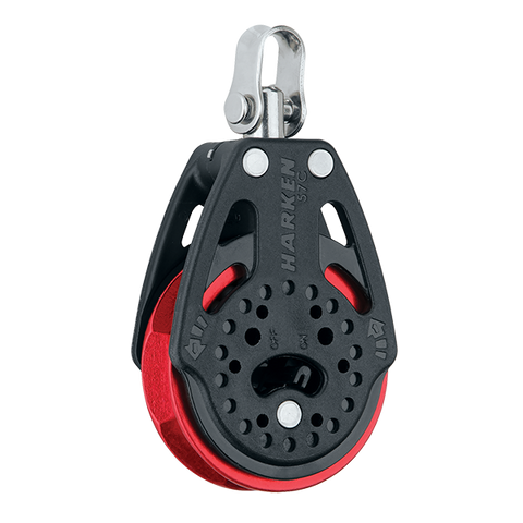 [HK-2135.RED] HARKEN  57 mm Ratchet Block — Swivel, Red Sheave