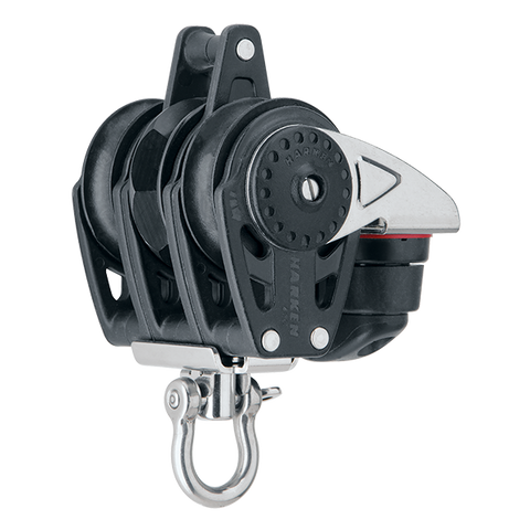 [HK-2613] HARKEN  40 mm Triple Ratchet Block — Swivel, Becket, Cam Cleat