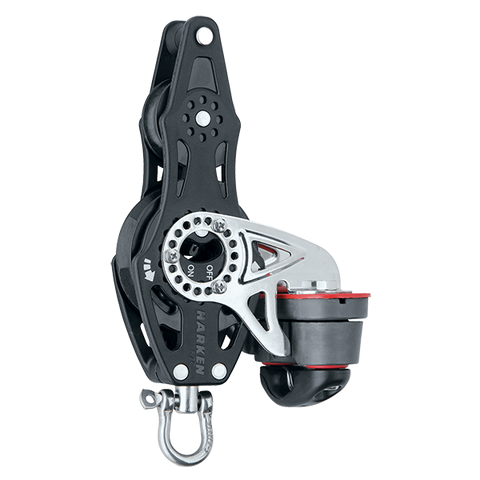 [HK-2676] HARKEN  57 mm Fiddle Ratchet Block — Swivel, Becket, Cam Cleat