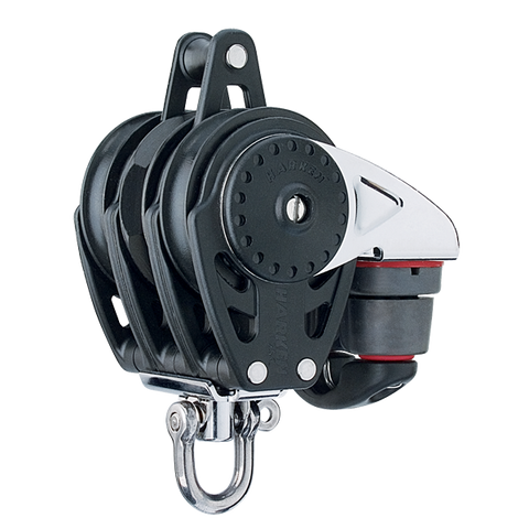 [HK-2686] HARKEN  75 mm Triple Ratchamatic® Block — Swivel, Becket, Cam Cleat