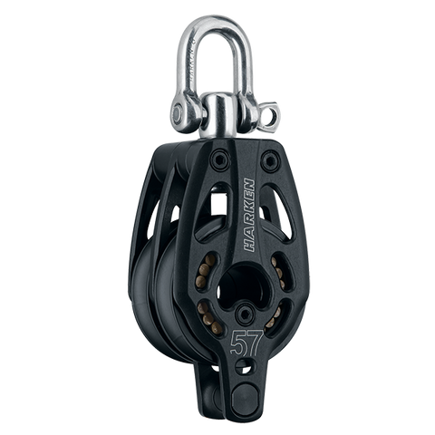 [HK-3218] HARKEN  57 mm Aluminum Double Block — Swivel, Becket