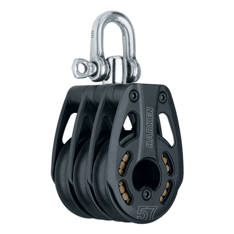 [HK-3219] HARKEN  57 mm Aluminum Triple Block — Swivel