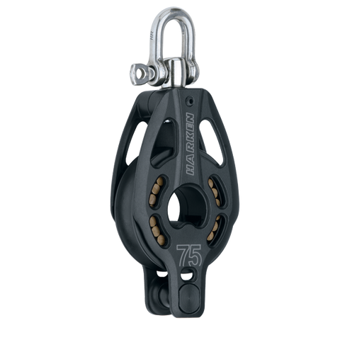 [HK-3232] HARKEN  75 mm Aluminum Block — Swivel, Becket 