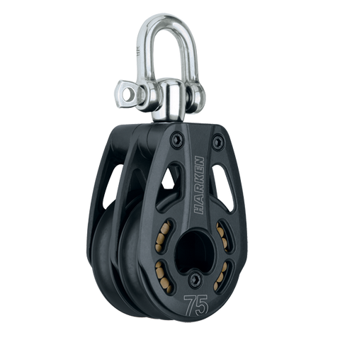 [HK-3233] HARKEN  75 mm Aluminum Double Block — Swivel