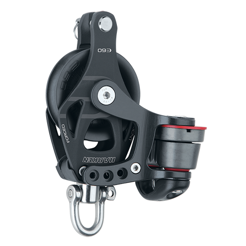 [HK-6266] HARKEN  60 mm Aluminum Element Block — Swivel, Becket, Cam Cleat