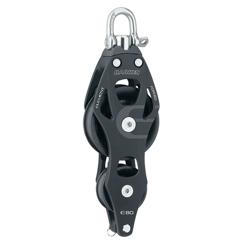[HK-6293] HARKEN  80 mm Aluminum Element Fiddle Block — Swivel, Becket